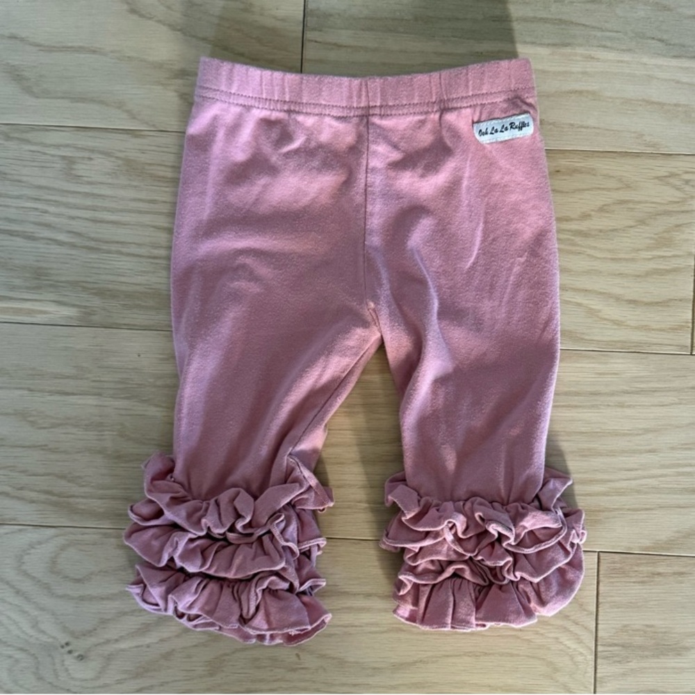 Oh La La Ruffles Boutique • Ruffle Pink Leggings • 2T